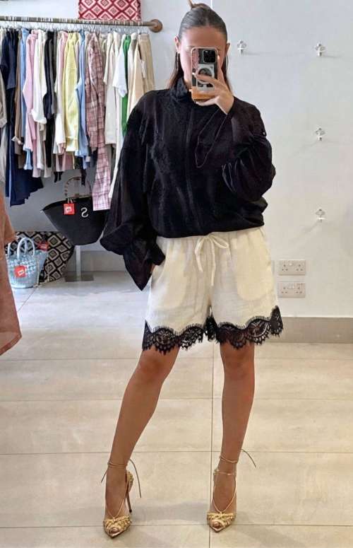 SHORTS WITH LACE TRIM