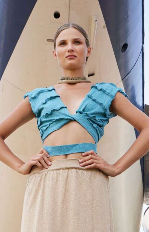 KNITTED WRAP TOP