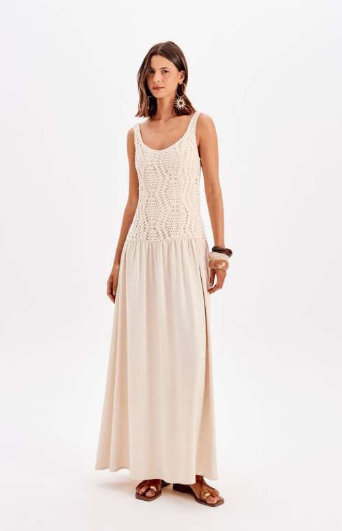 DETAILED BUST MAXI DRESS