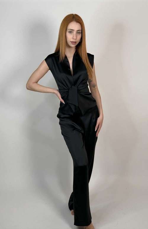 CO-ORD SATIN KIMONO TOP & SATIN PANTS