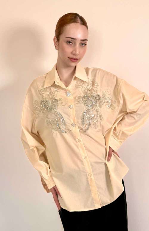 EMBELLISHED BEIGE SHIRT
