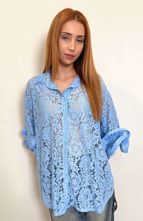 LACE SHIRT | LIGHT BLUE