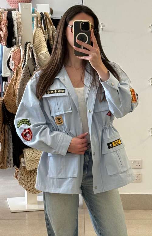 OVERSIZED JACKET WITH PATCHES