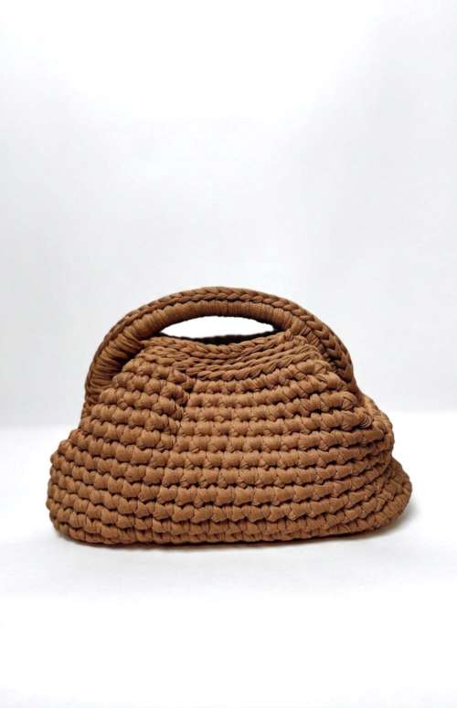 CROCHET LOOK BAG-DARK NUDE