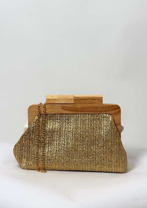 CLUTCH WITH WOODEN HANDLE