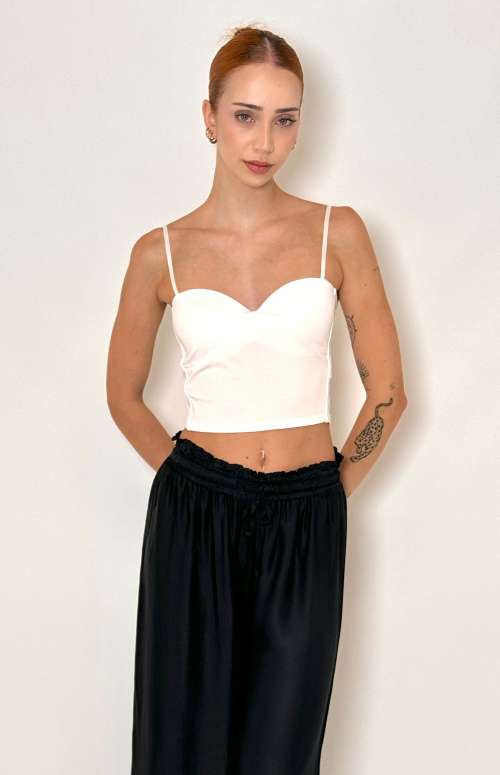 BUSTIER CROP TOP | WHITE