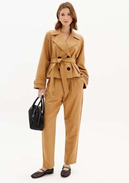 CO-ORD TEXTURED | DOUBLE BREASTED COAT & CARROT PANTS