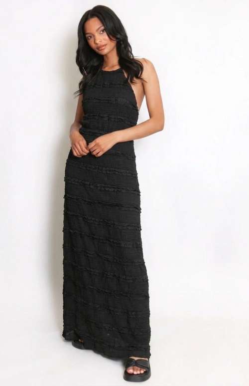 HALTER NECK BACKLESS DRESS