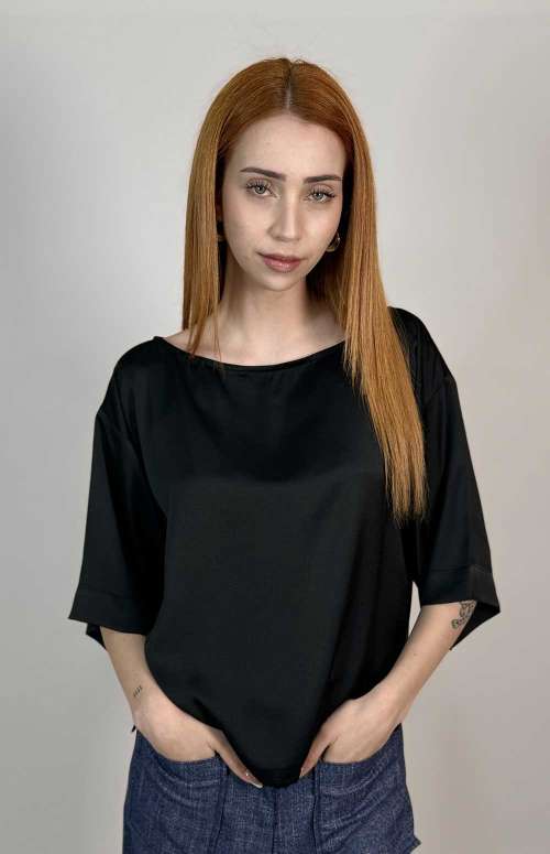 SATIN T-SHIRT BLACK