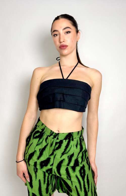 STRAPLESS PLEAT TOP
