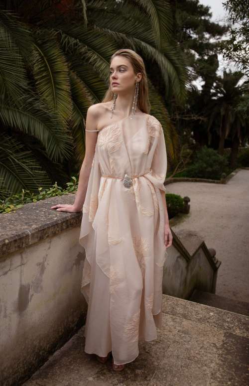 PATH CAPE | BEAD-EMBROIDERED SLITTED