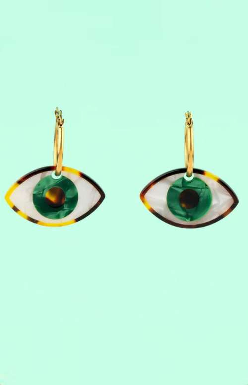 GREEN EYE EARRINGS