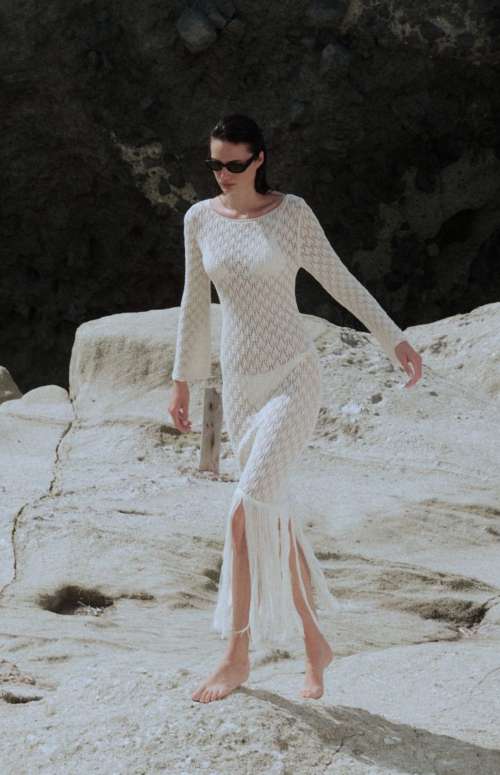 MAXI DRESS WITH FRINGES