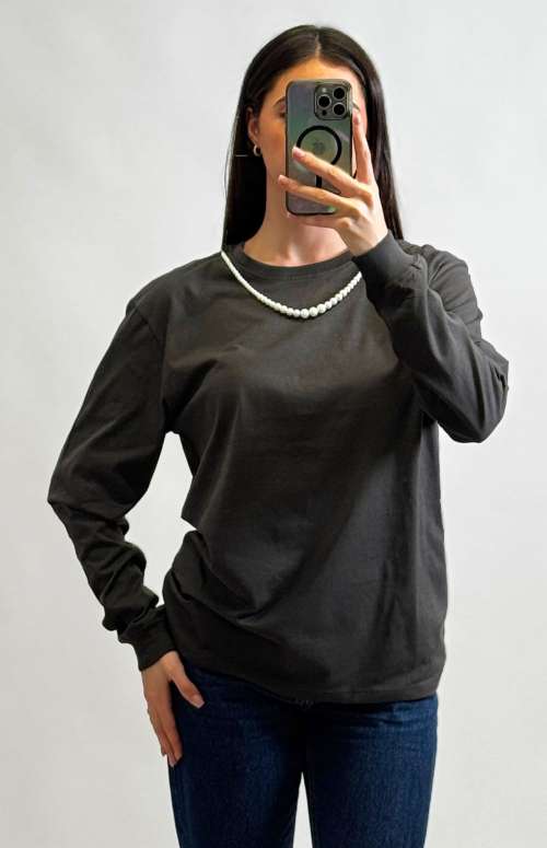 LONG SLEEVE TOP WITH PEARLS