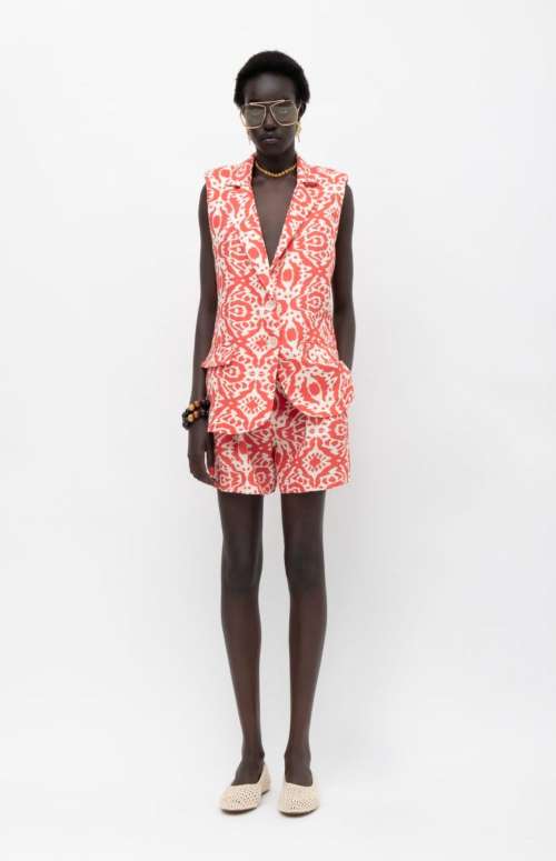 LUANDA ABSTRACT LINEN SHORTS