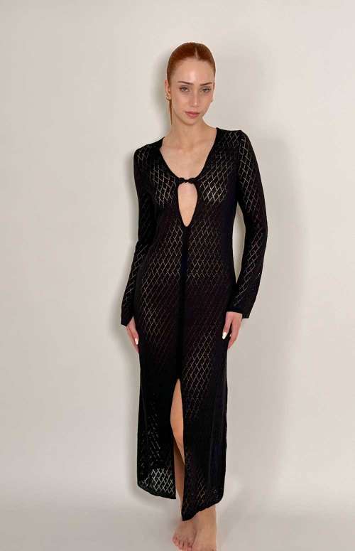 DRESS MAXI V | BLACK