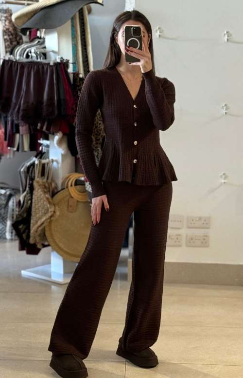 CO-ORD KNITTED | CARDIGAN & WIDE LEG PANTS