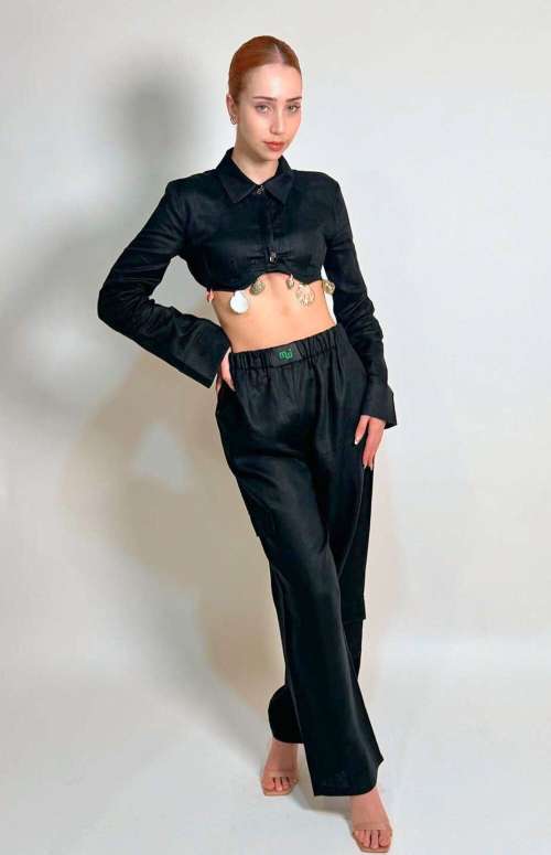 UNISEX PURE LINEN CARGO PANTS