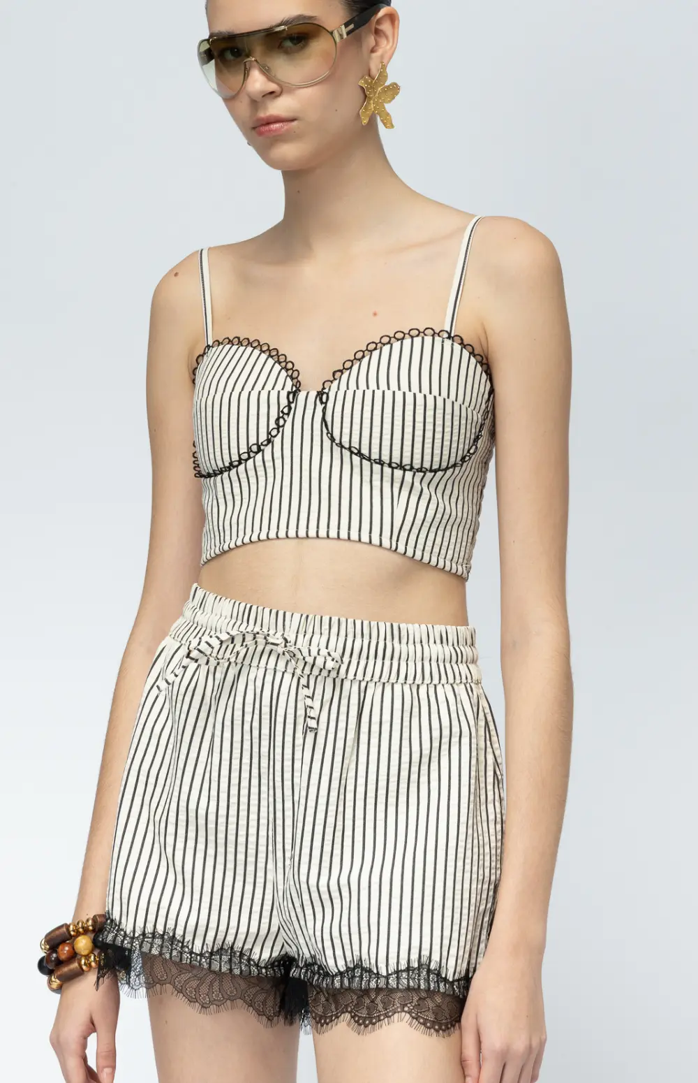 CO-ORD FREDDY TOP & MERCURY STRIPED SHORTS