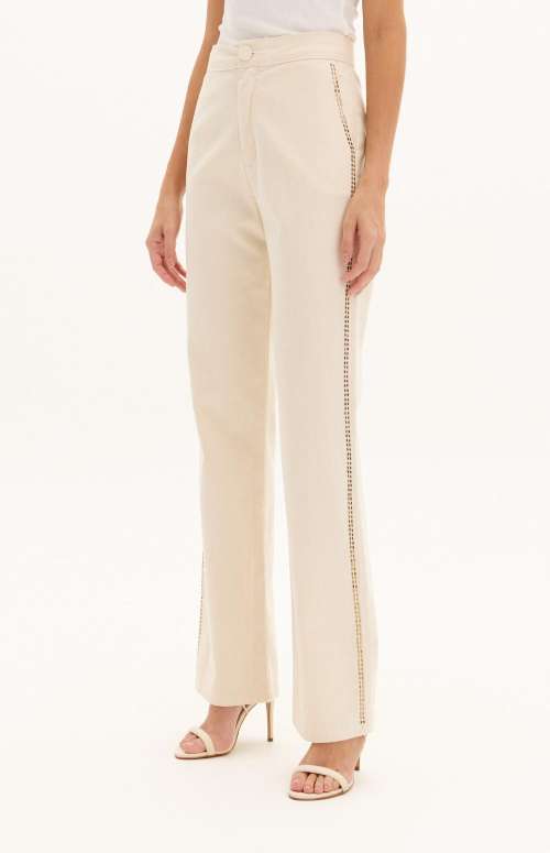 TWILL PANTS STRAIGHT HIGH WAIST