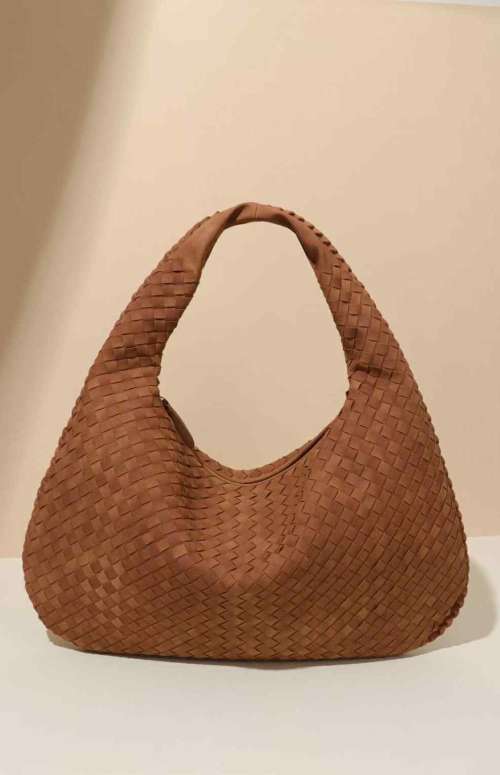 WOVEN HANDBAG | ORANGE BROWN