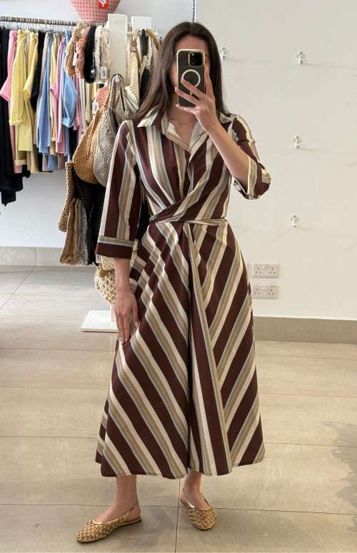 SHIRT DRESS WITH TIE-FRONT DETAIL