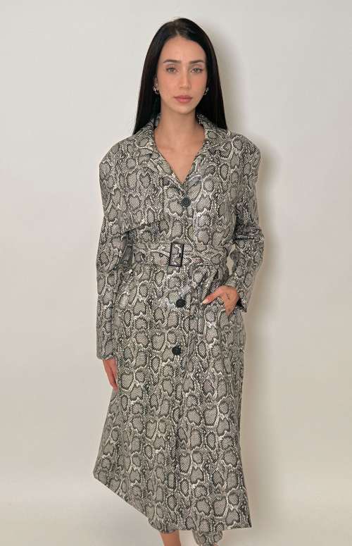 SNAKEPRINT TRENCH COAT