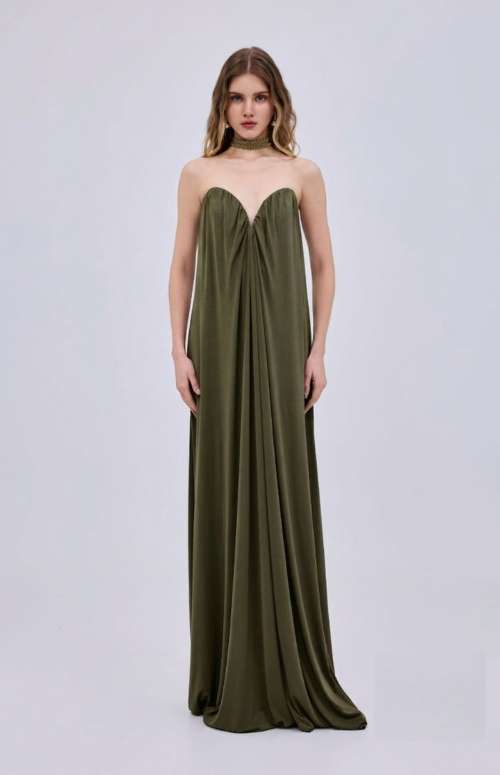 MAXI V CORSET DRESS