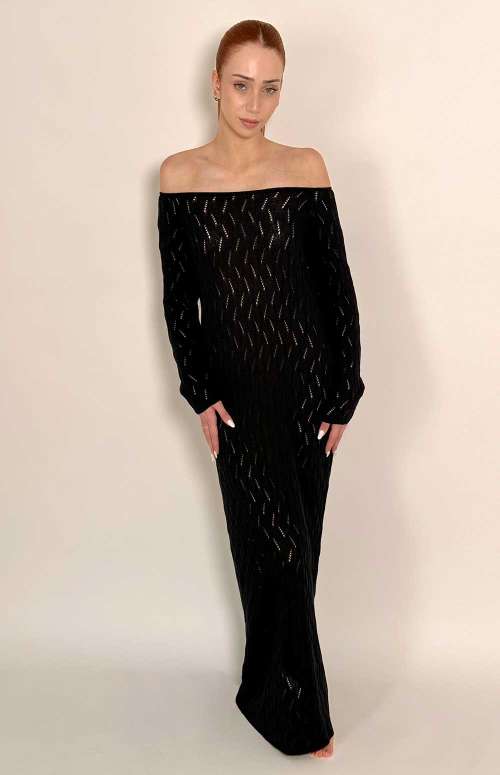DRESS MAXI OFF THE SHOULDER | BLACK
