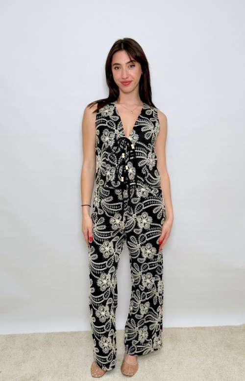 CO-ORD EMBROIDERY | TIE DETAIL WITH BEADS