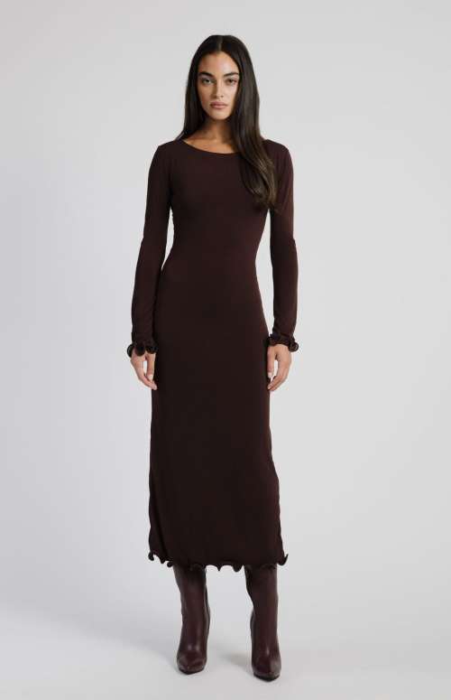 LONG TIFFANY DRESS BROWN