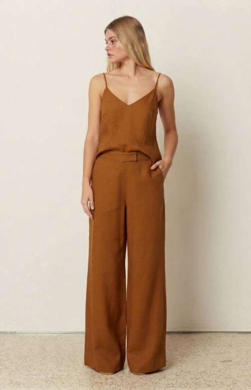 CO-ORD CAMISOLE TOP & LINEN WIDE LEG PANTS