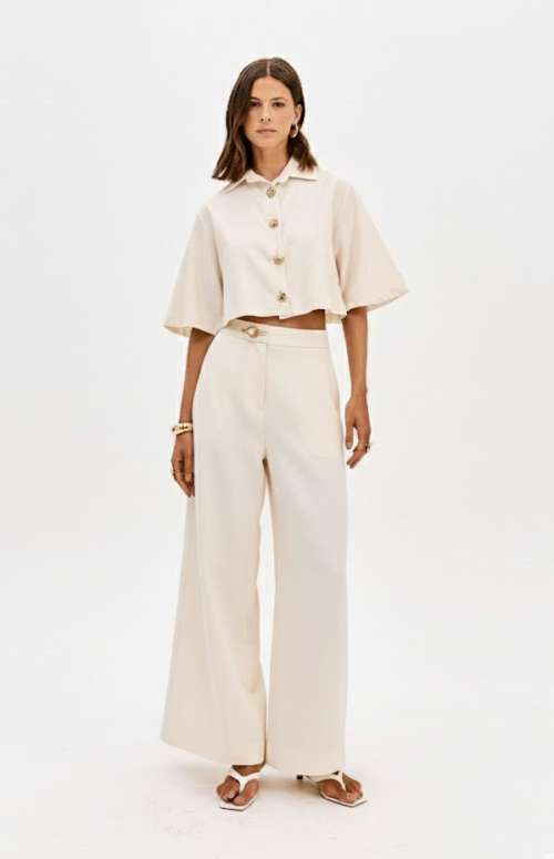 CO-ORD SHORT SLEEVE SHIRT& WIDE LEG PANTS
