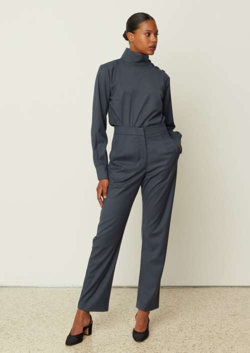 CO-ORD BUTTON SHIRT TOP & HIGH WAIST PANTS