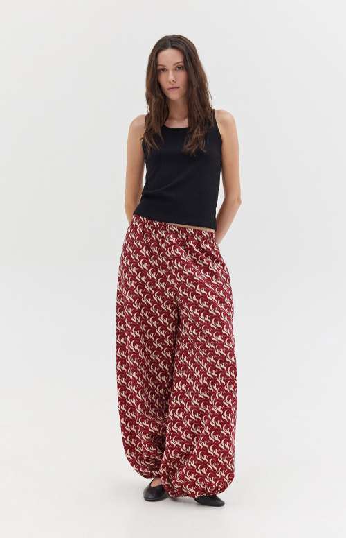 STEEZE PRINTED PANTS | BURGUNDY
