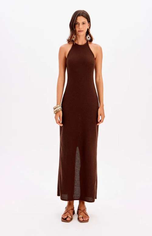 HALTED KNITTED MAXI DRESS