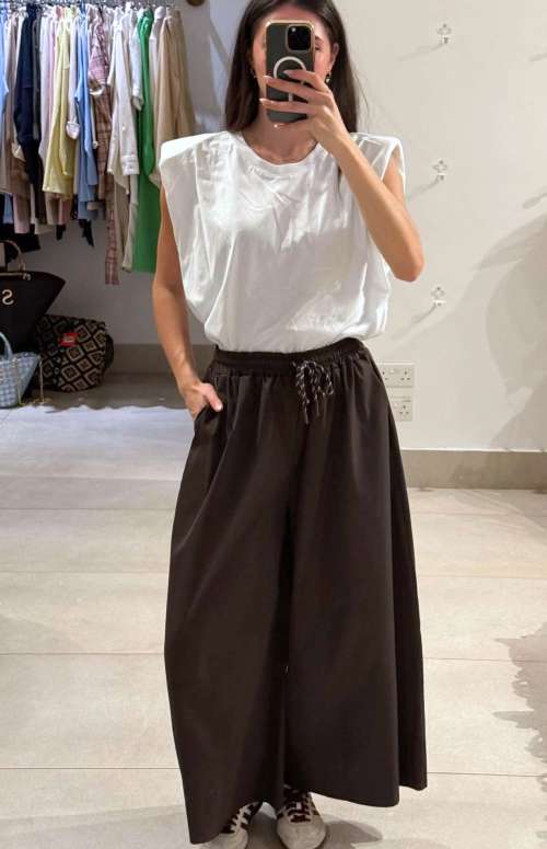 WIDE LEG PANTS WITH ELASTIC WAISTBAND