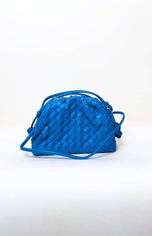 WOVEN CROSS BODY BAG | ELECTRIC BLUE