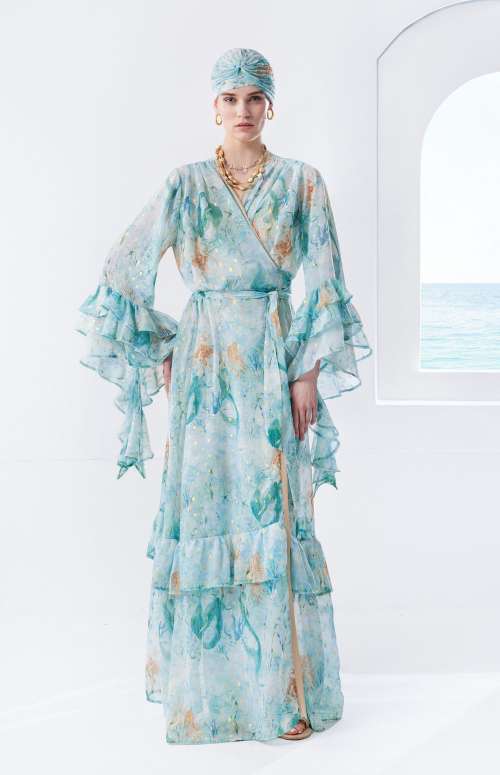 KIMONO DRESS WITH GOLD DETAILS