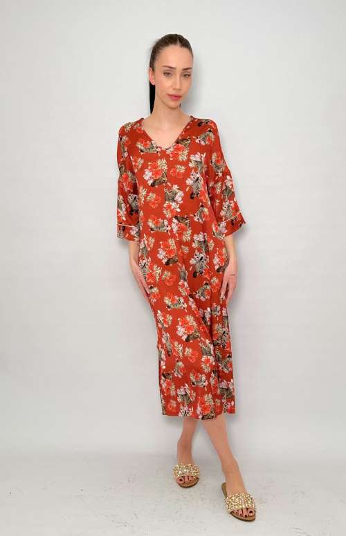SATIN PRINTED DRESS