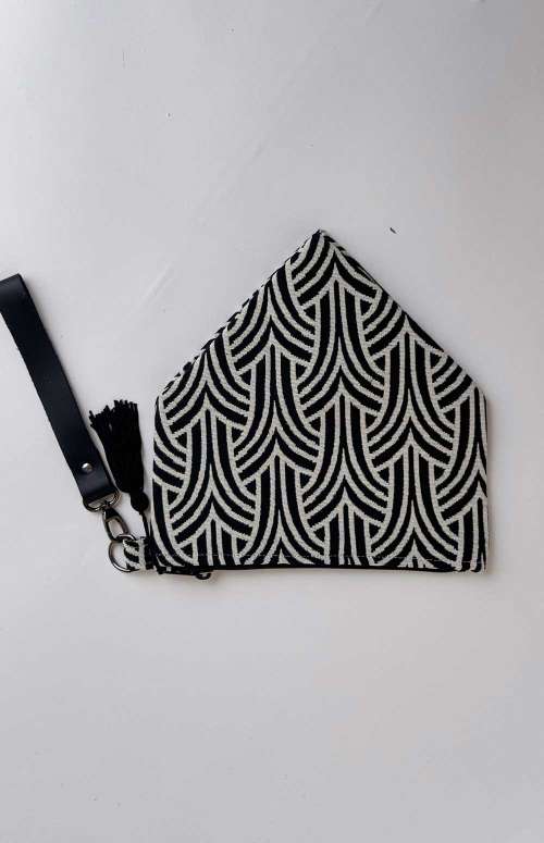 TRIANGLE MINI BAG WITH LEATHER HANDLE