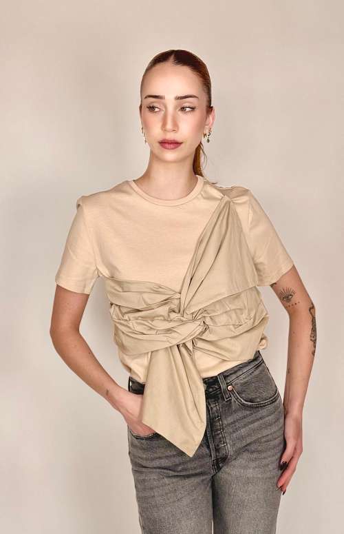 T-SHIRT WITH ASYMMETRICAL DETAIL