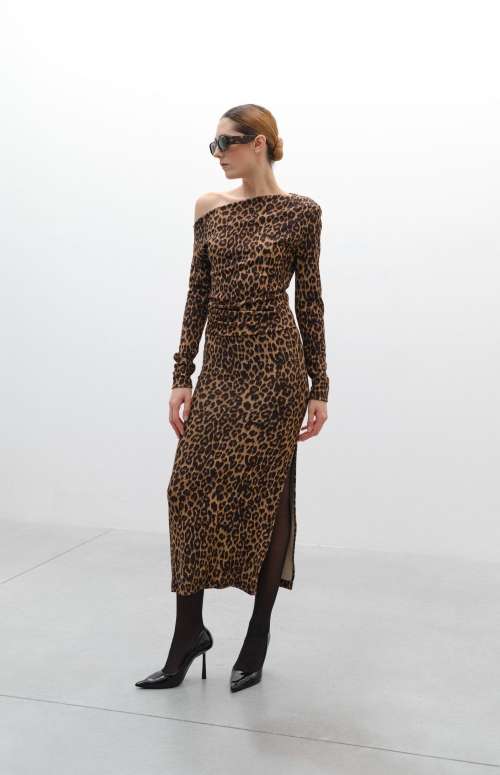 MIDI LEOPARD DRESS
