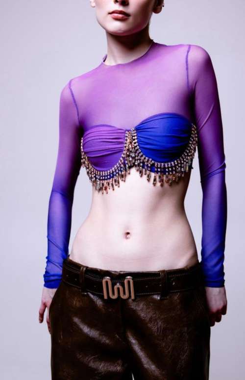 CROPPED CRYSTAL TOP | LILAC