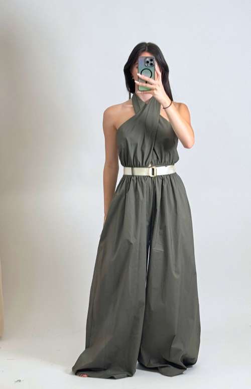 HALTER JUMPSUIT WITH BELT