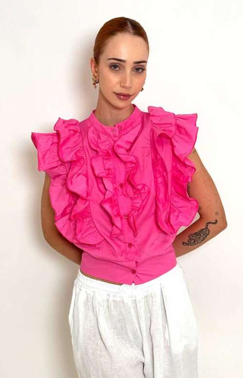 RUFFLED SHIRT | PINK