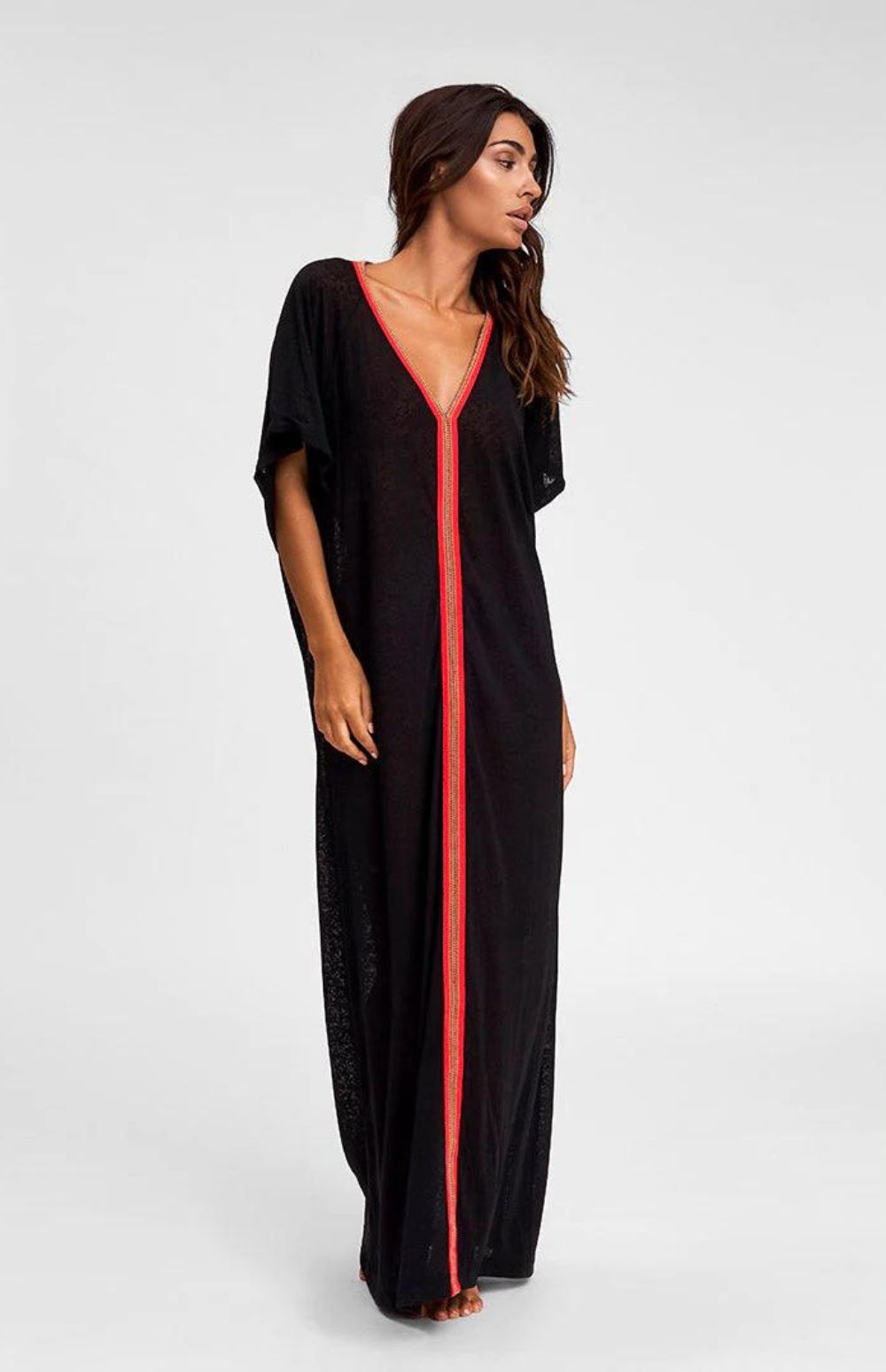 Pitusa Inca Dress In Black/Red