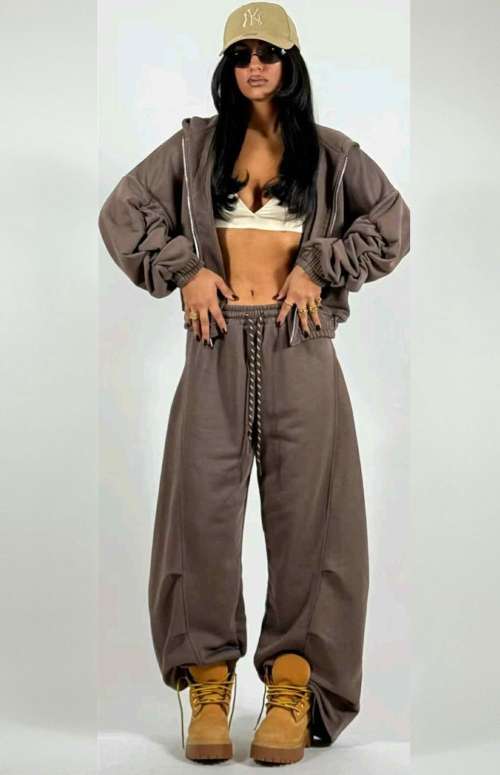 CO-ORD TRACKSUIT | CROP JACKET & BARREL PANTS