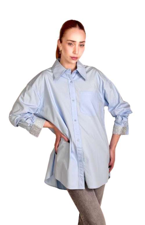 SHIRT WITH CRYSTAL CUFFS