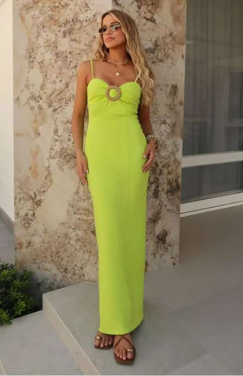 MAXI FITTED DRESS WITH HOOP